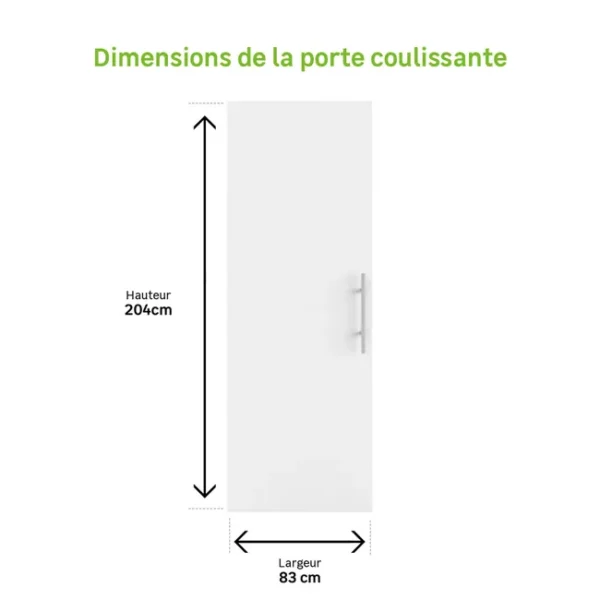 Porte Coulissante MDF Lali – H.204 x L.83 cm – Image 2