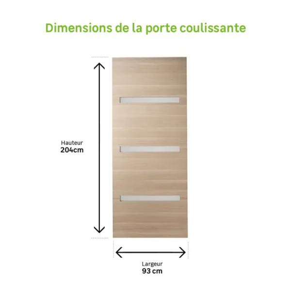 Porte Coulissante MDF Vitrée Madrid 2 – H.204 x L.93 cm – Image 2