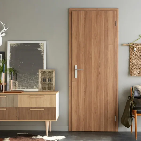 Bloc-Porte Rénovation Bois Noyer – H.204 x L.73 cm, Poussant Gauche – Image 3