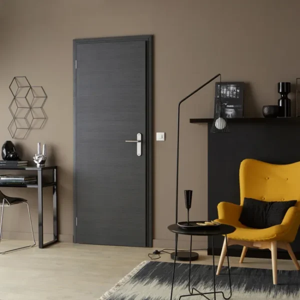 Bloc-Porte Rénovation MDF London Gris 204×73 cm, Poussant Gauche – Image 2