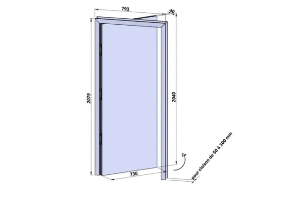 Bloc-porte Isothermique Bois Madrid 204×73 cm, Poussant Gauche – Image 4