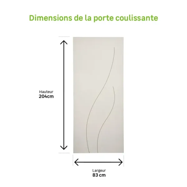 Porte Coulissante Bois Swing Blanc – H.204 x L.83 cm – Image 5