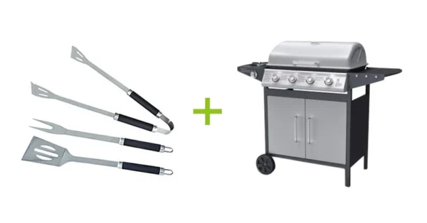 Bibin – Barbecue à gaz 4 bruleurs avec ustensiles offerts – Image 7