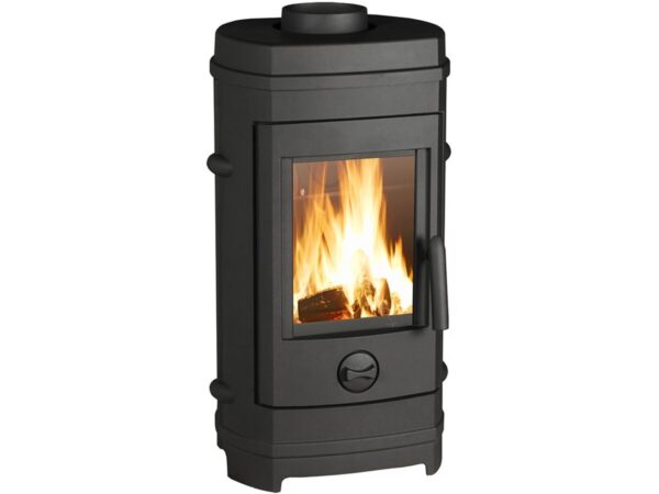 Poêle à bois en fonte « Remilly » – 80 x 43.6 x 36.3 cm – 4,5 à 10,5 kW – Anthracite