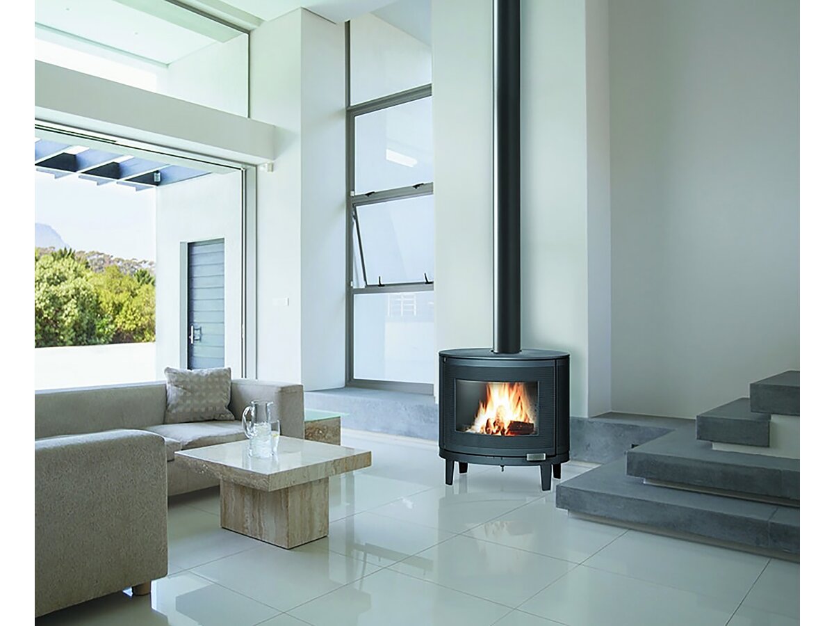 Poêle à bois en fonte « Kaori » – 75,4 x 40,4 x 74 cm – 9kW – Anthracite – Image 2