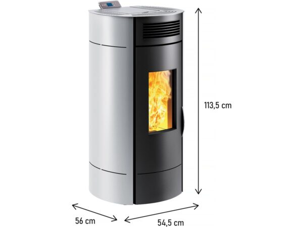 Poêle à granulés « Lodi 8  » étanche – 3,1 à 8 kW – Wifi – Blanc – Image 3