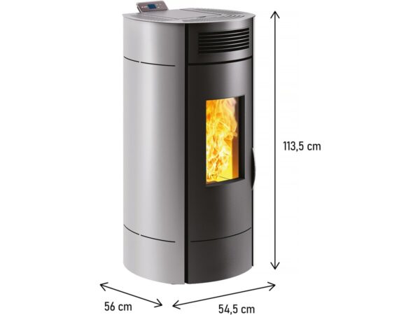 Poêle à Granulés « Lodi 8  » étanche – 3,1 à 8 kW – Wifi – Gris – Image 3