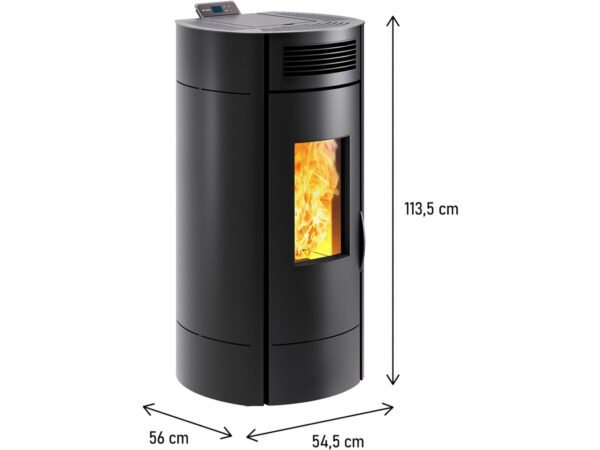 Poêle à Granulés « Lodi 8 » étanche – 3,1 à 8 kW – Wifi – Noir – Image 3